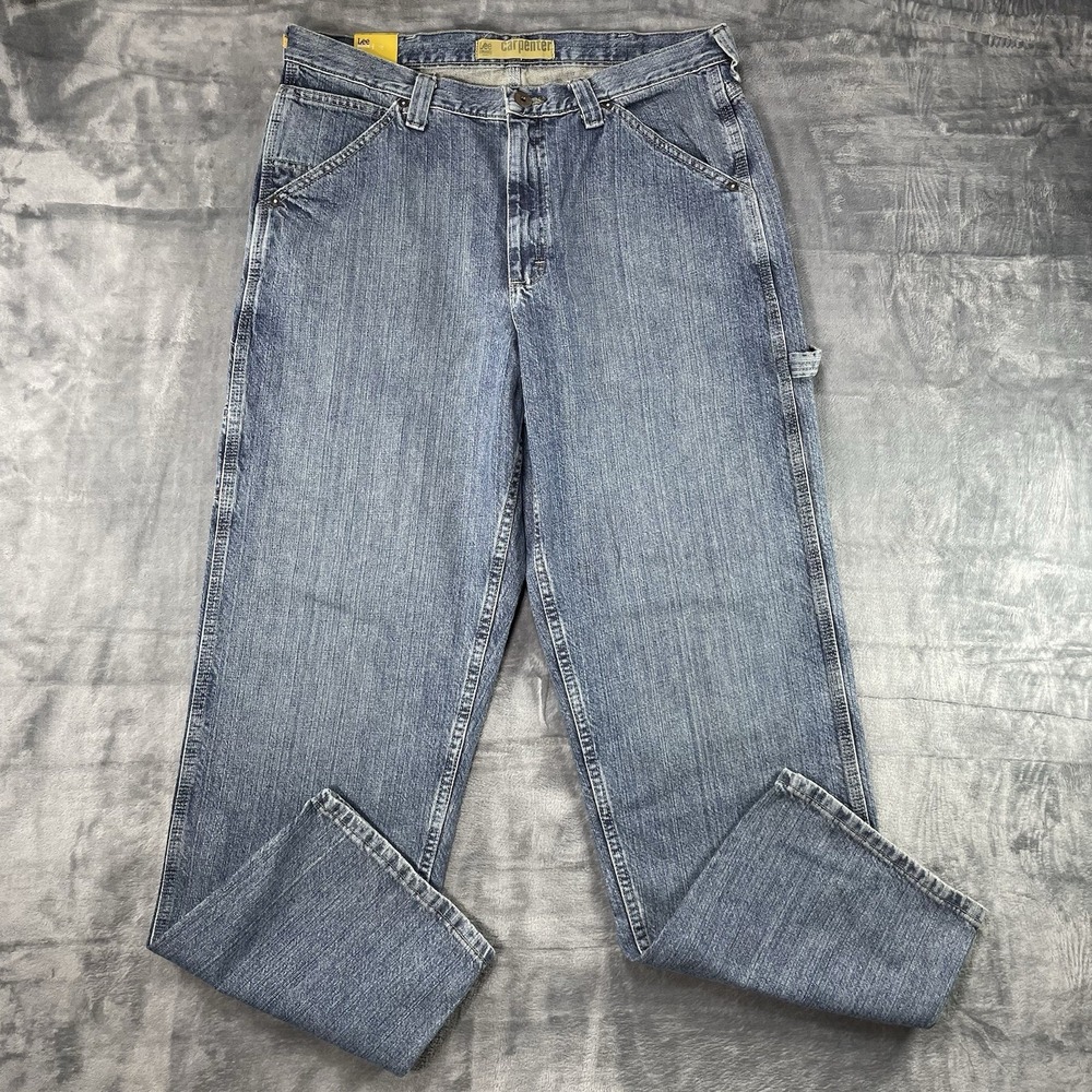 Vintage Y2K Lee Dungarees Carpenter Jeans 36x34 Worn Stone Relaxed Straight NWT